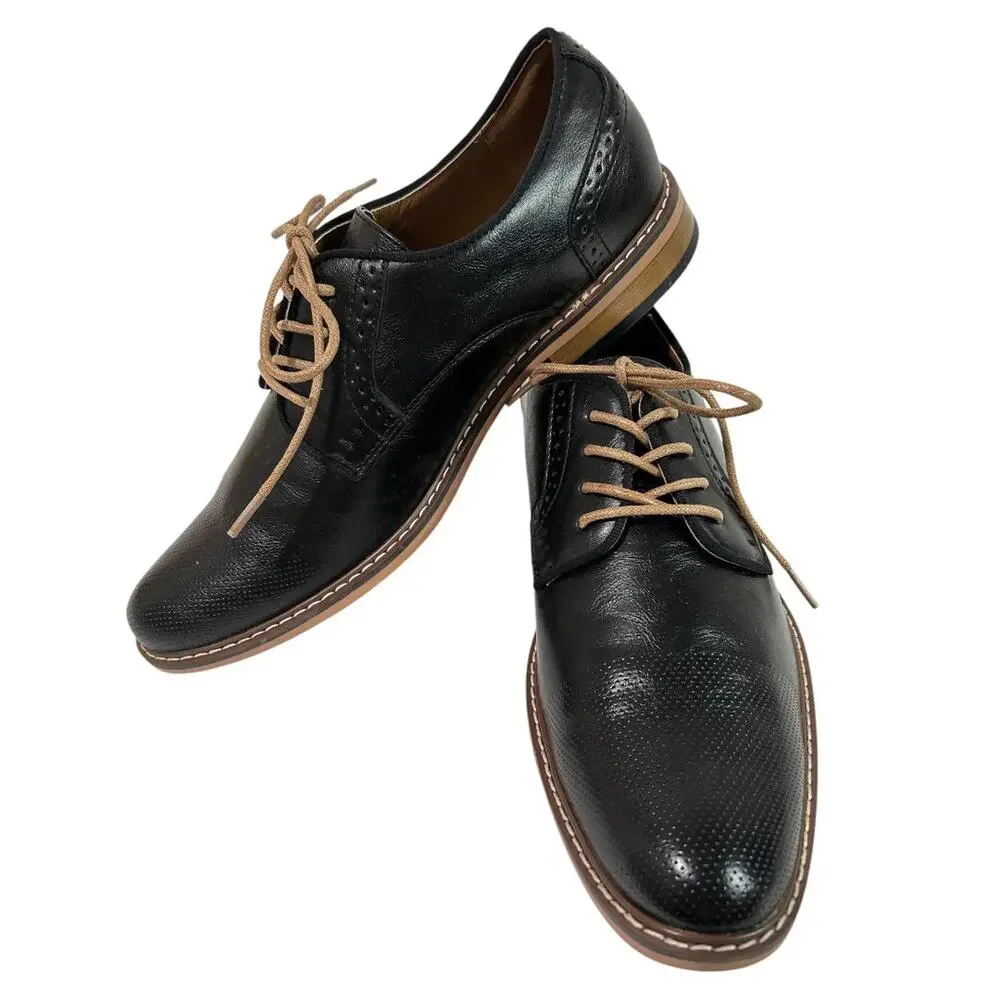 Size 10 Steve Madden Mens‎ Black Oxford Bobby Shoe Lace Up